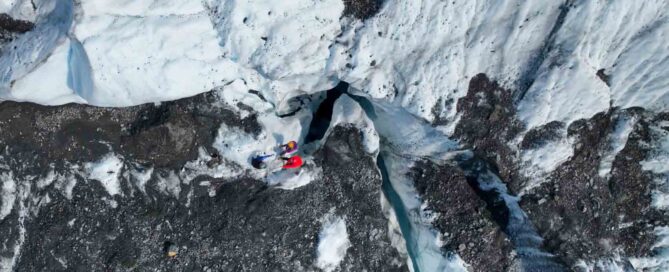 aerial view of Matanuska Glacier