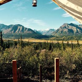 Tent looking over alaska