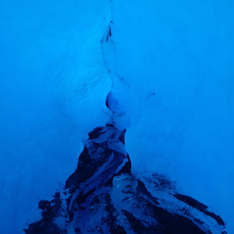 blue ice in an ice cave