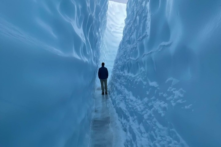 Deep Glacier Canyon in Winter