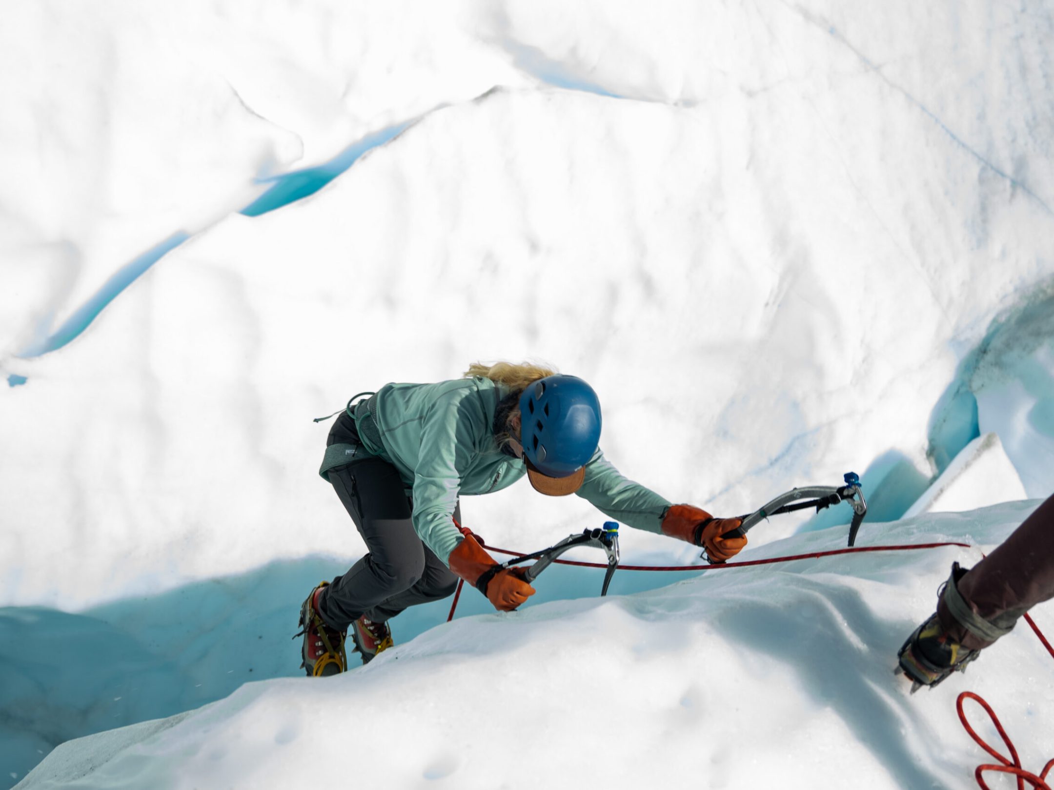 a man skiing in the snow