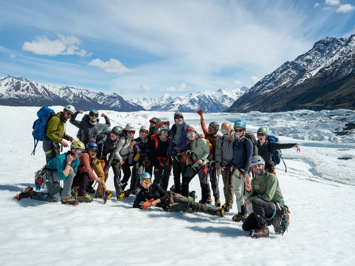 guides exploring the Matanuska Glacier